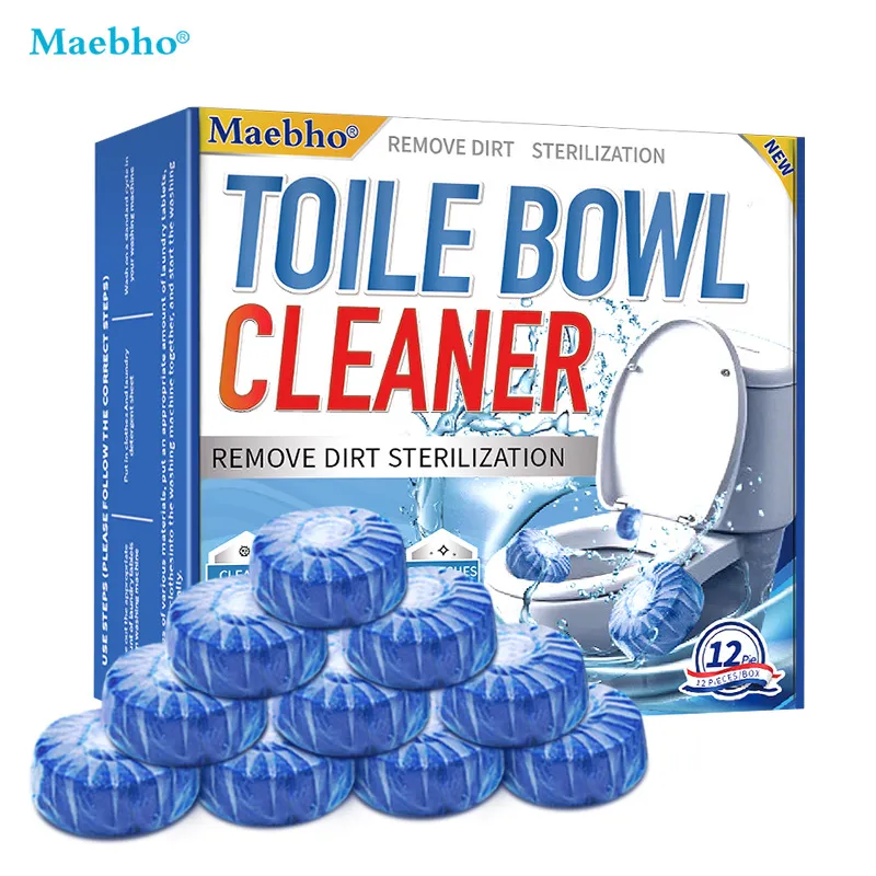 Blue Toilet Bowl Cleaning Blocks – Long-Lasting Drop-In Cleaner, Removes Stains & Limescale, Deodorizes with Fresh Scent, Household Toilet Descaler